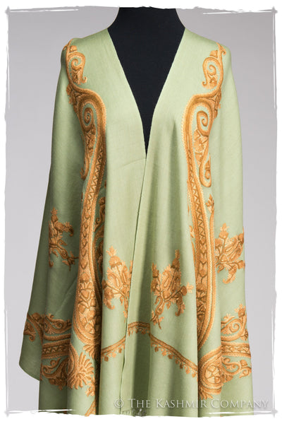 Regal Paisley Celadon Hazel Shawl