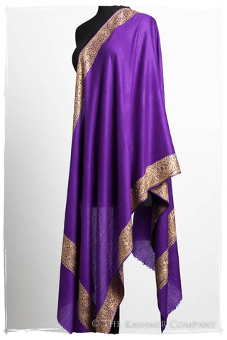 Blue Gold Purple Cashmere Silk Shawl Wedding Guest Outfit -  Norway